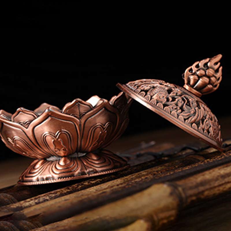 Tibetan Lotus Shaped Purify Incense Burner - Image 5