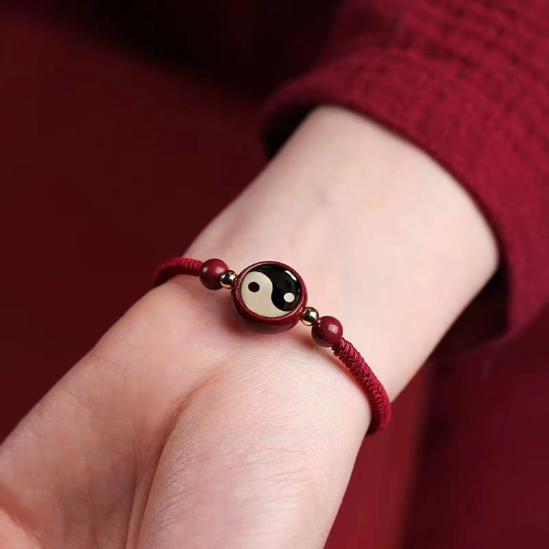 Lucky Cinnabar Red String Yin Yang Symbol Bagua Blessing Bracelet - Image 11