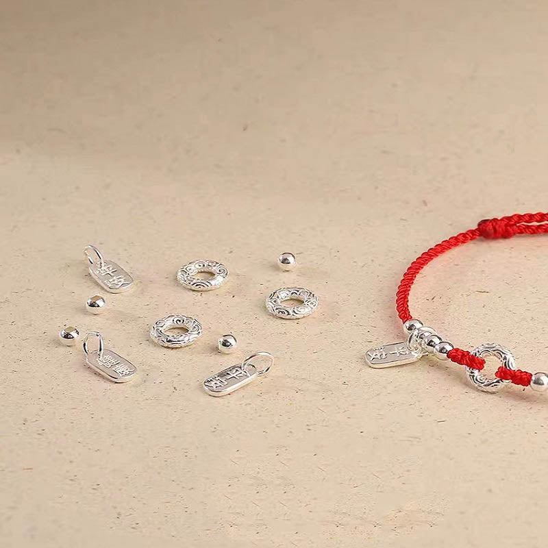 925 Sterling Silver Auspicious Clouds Peace Buckle Safe And Sound Bracelet Anklet - Image 11