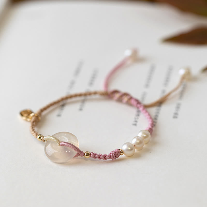 Chalcedony Round Peace Buckle Positive String Bracelet - Image 10