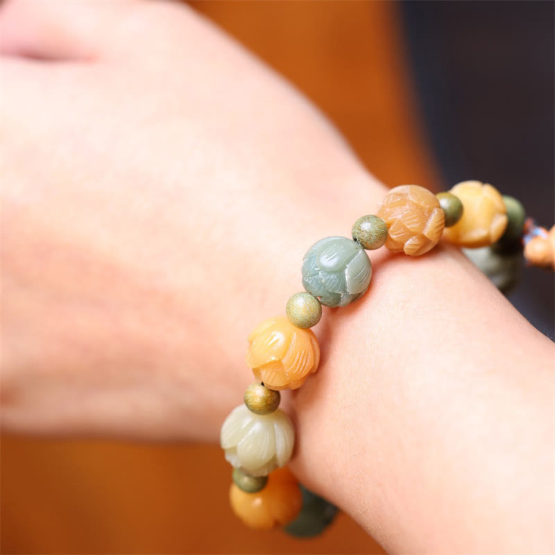 Bodhi Seed Lotus Green Sandalwood Wisdom Harmony Bracelet - Image 8