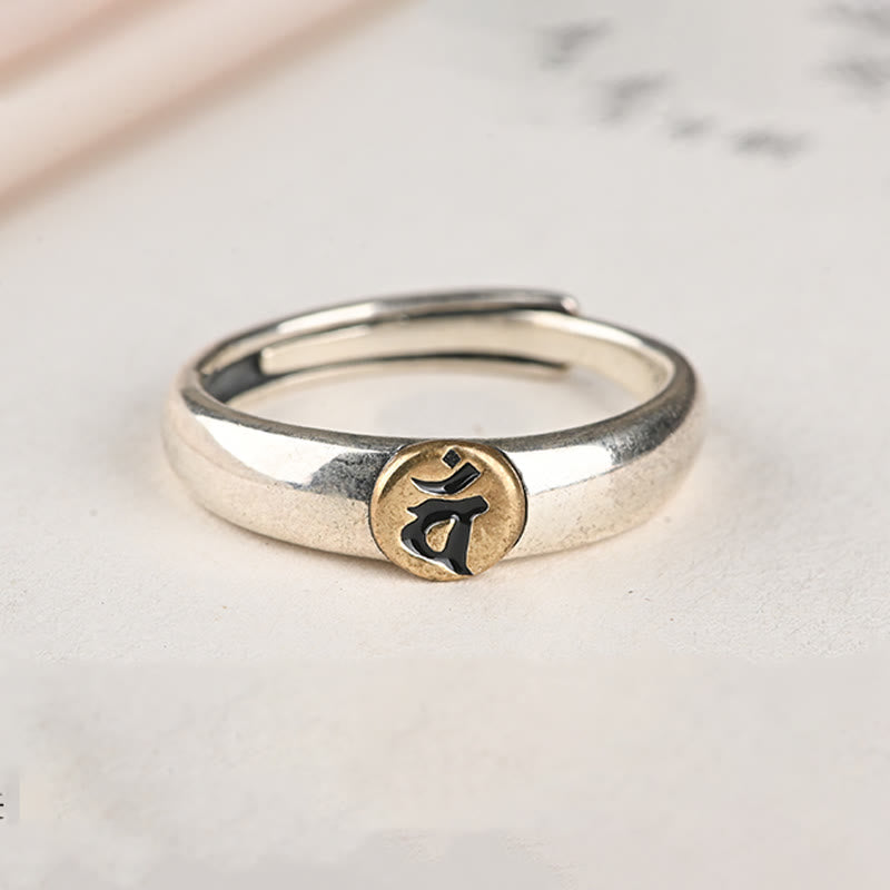 Tibetan Om Mani Padme Hum Carved Chinese Zodiac Natal Buddha Peace Ring - Image 30