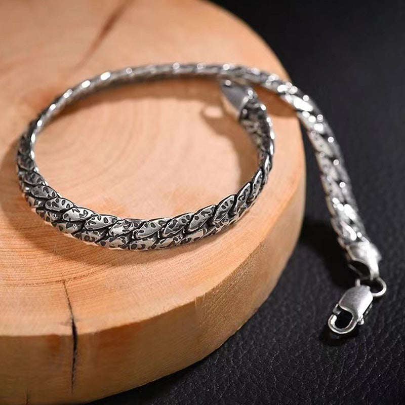 Simple Dotted Texture Design Copper Luck Buckle Bracelet - Image 2