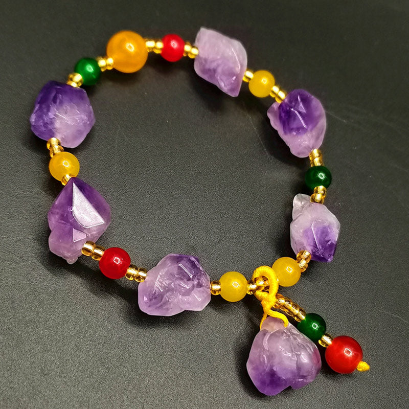 Natural Amethyst Fortune Healing Bracelet - Image 3