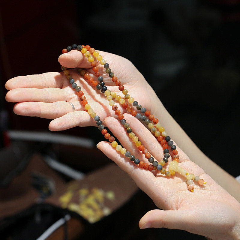 108 Beads Natural Red Agate Mala Protection Bracelet - Image 6
