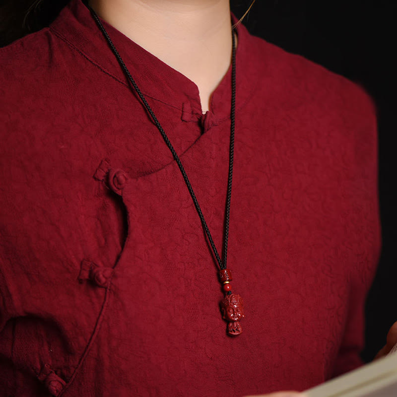 Chinese Zodiac Natal Buddha Natural Cinnabar Amulet Keep Away Evil Spirits Necklace Pendant - Image 14