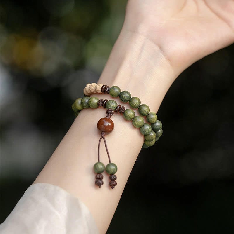 Green Sandalwood Positive Peace Bracelet - Image 3