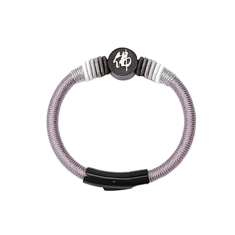 Buddha Character Ebony Handcrafted Rope Bracelet - Image 10