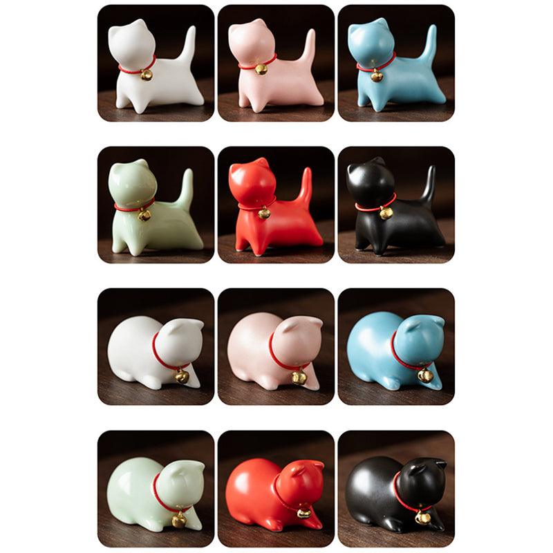Mini Small Cute Cat Tea Pet Ceramic Home Desk Figurine Decoration - Image 26