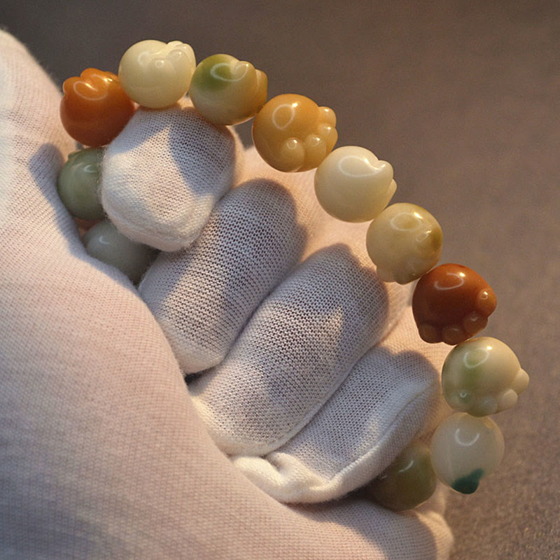 Multilayered Bodhi Seed Cute Cat Paw Calm Harmony Bracelet - Image 12