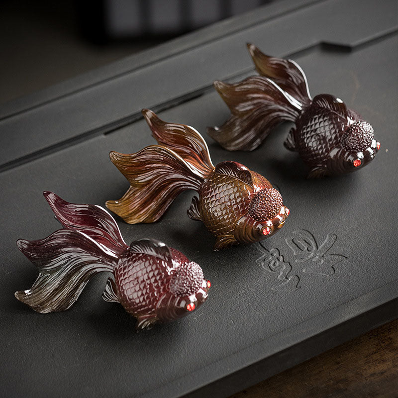 Color Changing Koi Fish Resin Tea Pet Wealth Home Figurine Decoration - Image 20
