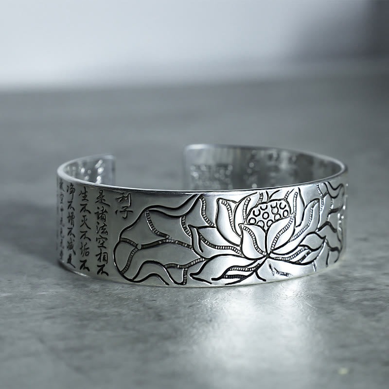 Tibetan Lotus White Copper Luck Bracelet - Image 6