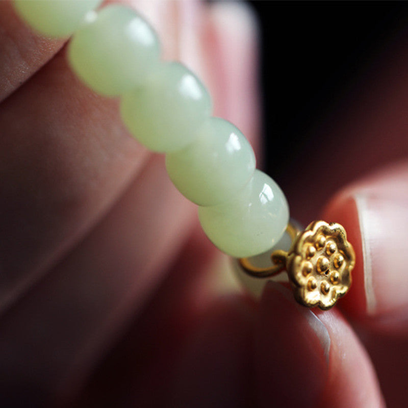 Jade Lotus Abundance Adjustable Bracelet - Image 13