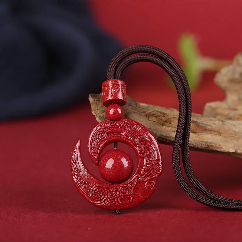 One's Luck Improves Design Patern Natural Cinnabar Concentration Necklace Pendant - Image 9