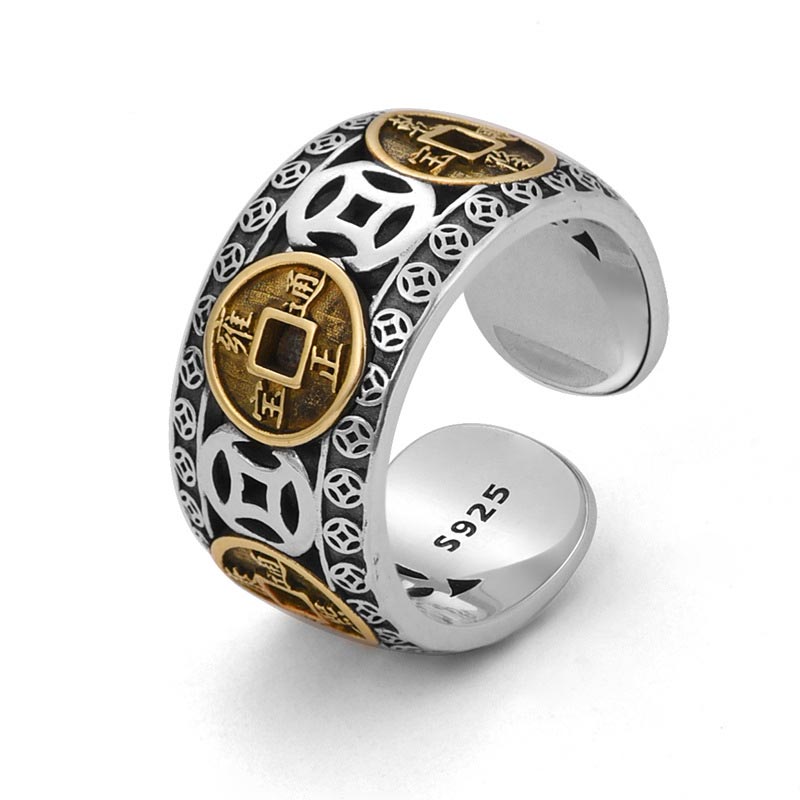 Five-Emperor Coins Balance Adjustable Ring