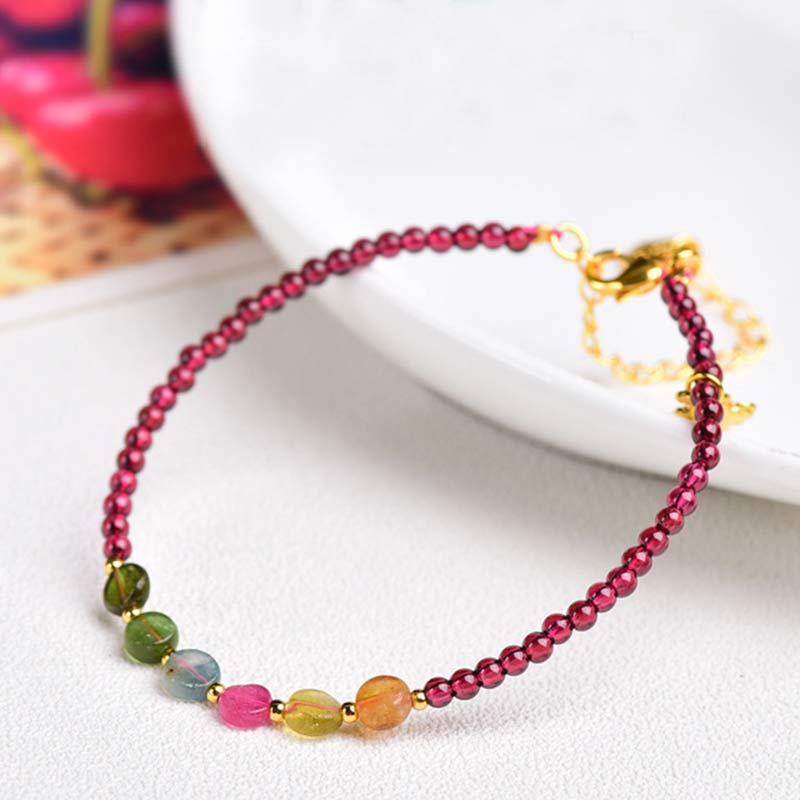 Garnet Tourmaline Butterfly Protection Bracelet Anklet - Image 7