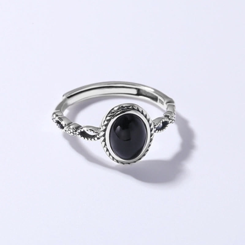 925 Sterling Silver Black Onyx Fortune Ring - Image 8