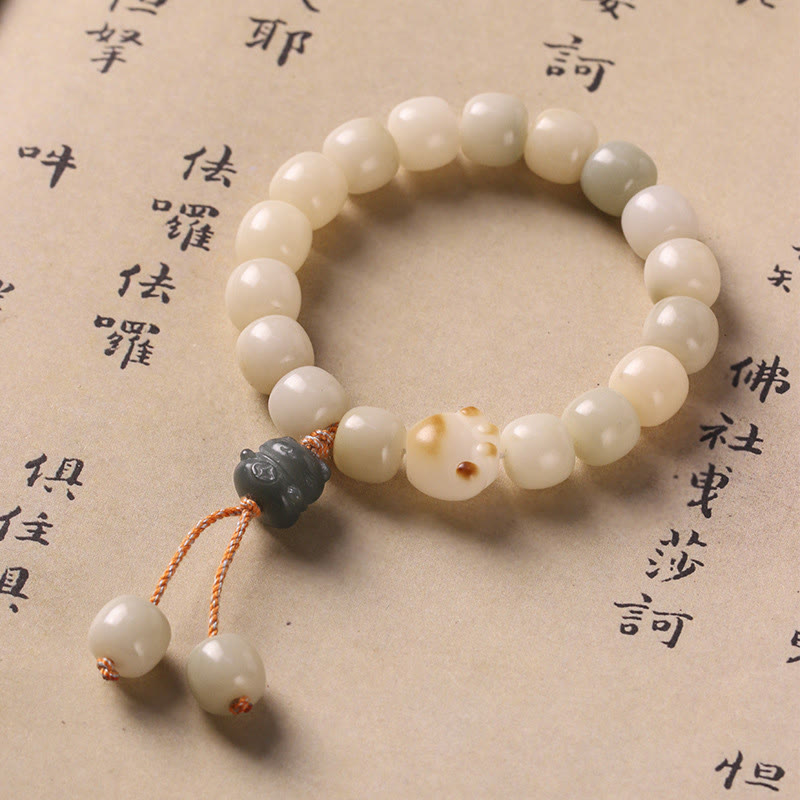 Lucky Cat Bodhi Seed Cat Paw Peace Bracelet