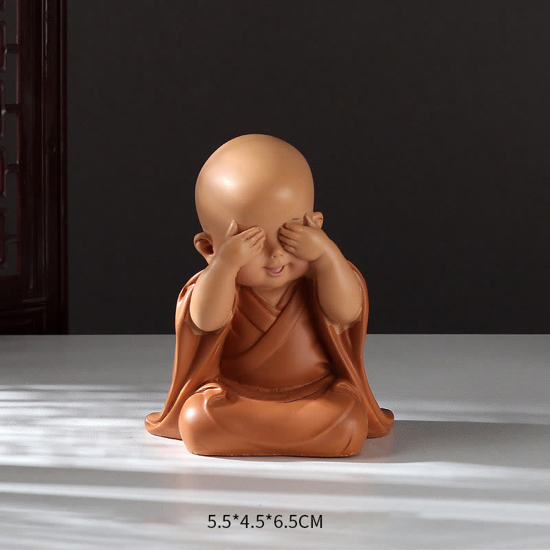 Small Mini Meditation Praying Monk Serenity Resin Home Decoration - Image 7