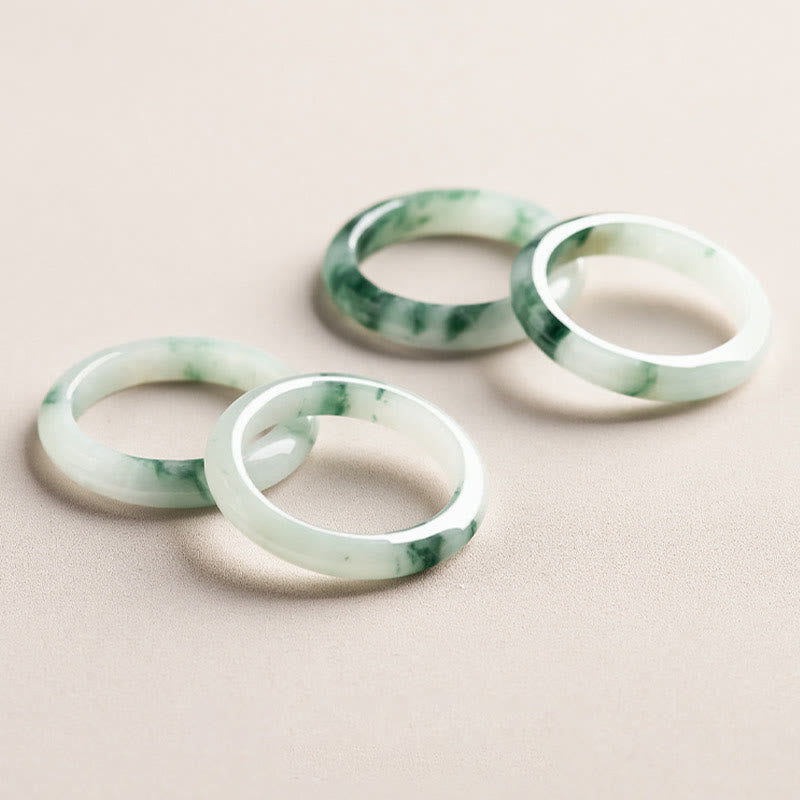 Natural Green Jade Luck Abundance Ring - Image 4