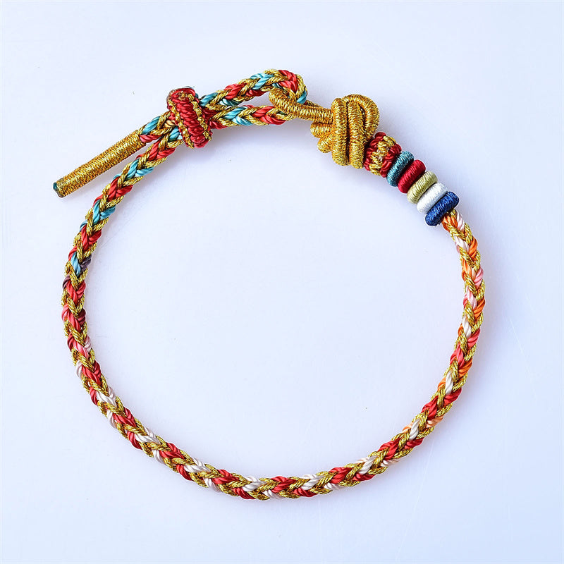 Handcrafted Colorful Gold Healing Braid Rope Bracelet - Image 5