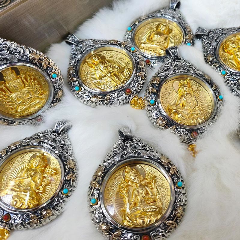 Chinese Zodiac Natal Buddha Thangka Nine Palaces Eight Diagrams Wealth Rotatable Necklace Pendant - Image 16