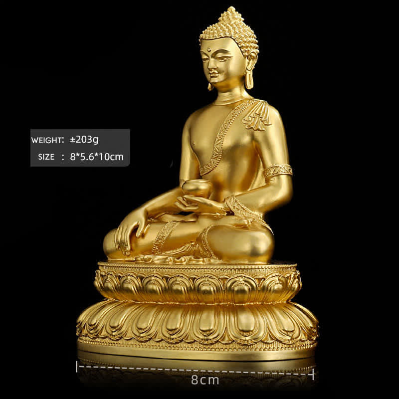 Shakyamuni Amitabha Medicine Buddha Figurine Serenity Copper Statue Home Decoration - Image 7