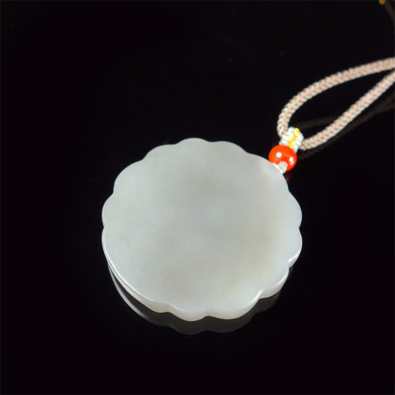 White Jade Peacock Protection Blessing Necklace Pendant - Image 6
