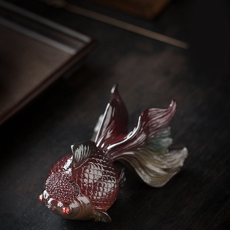 Color Changing Koi Fish Resin Tea Pet Wealth Home Figurine Decoration - Image 18