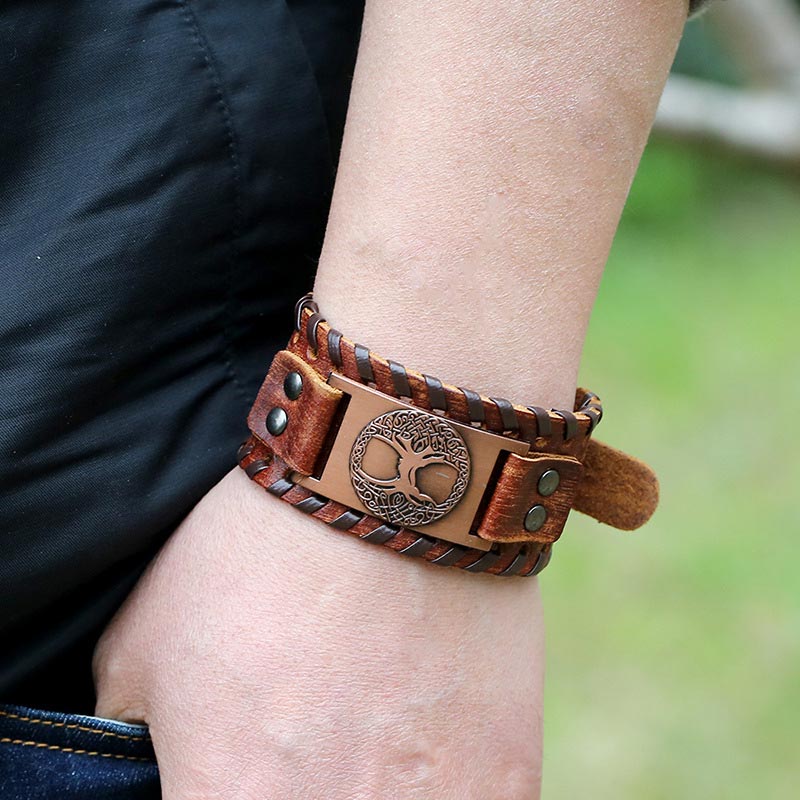 Lucky Tree Of Life Balance Leather Bracelet - Image 3