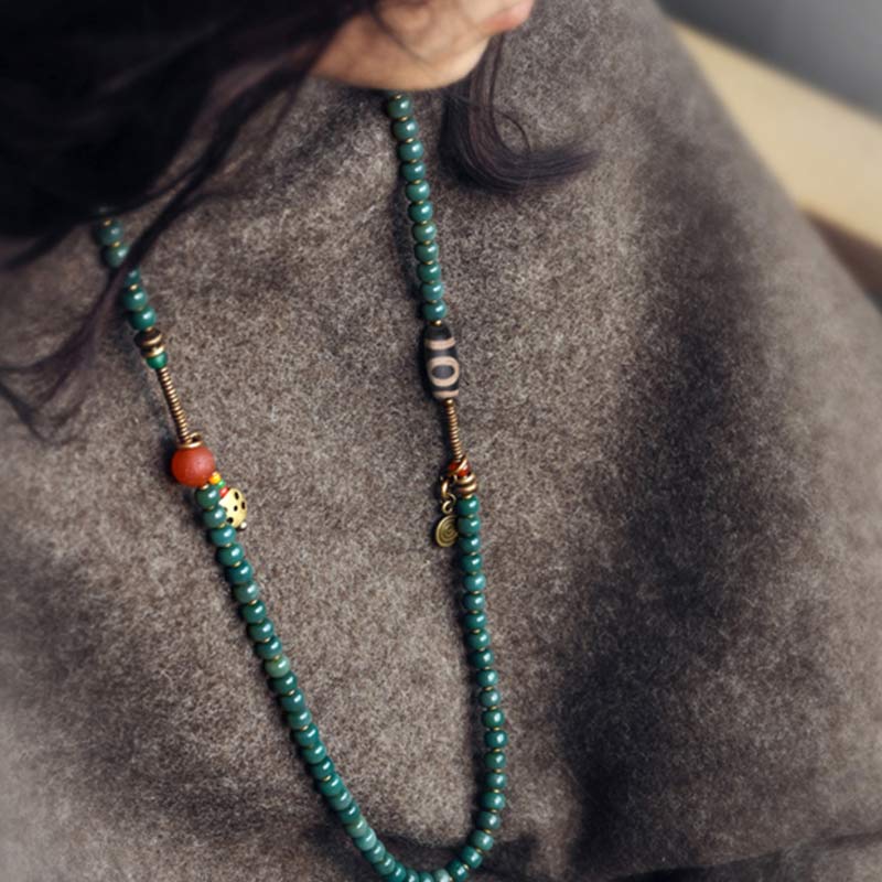 108 Mala Beads Bodhi Seed Dzi Bead Wisdom Bracelet - Image 6