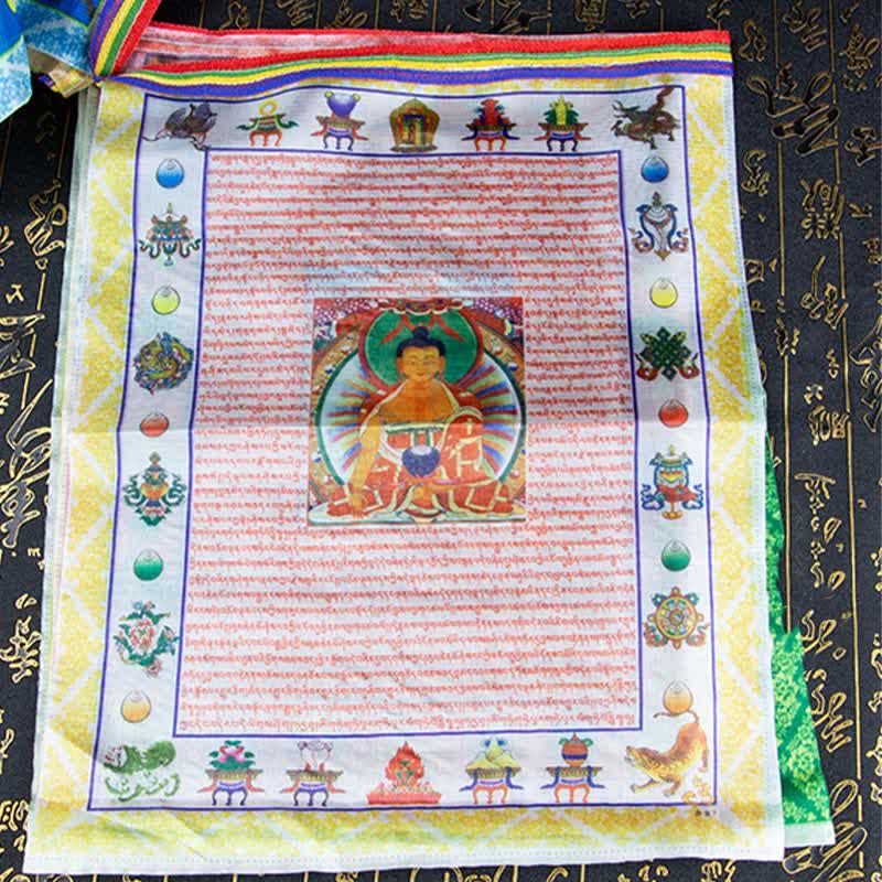 Tibetan 5 Colors Windhorse Buddha Tara Scriptures Healing Auspicious Outdoor Prayer Flag - Image 15