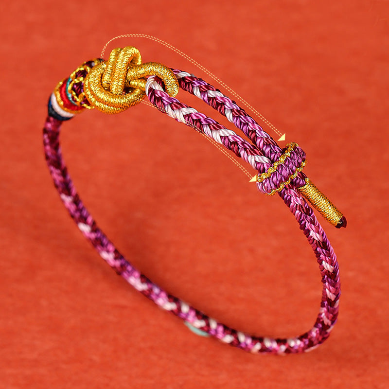 Handmade Dunhuang Colorful Rope Protection Braid String Bracelet - Image 9