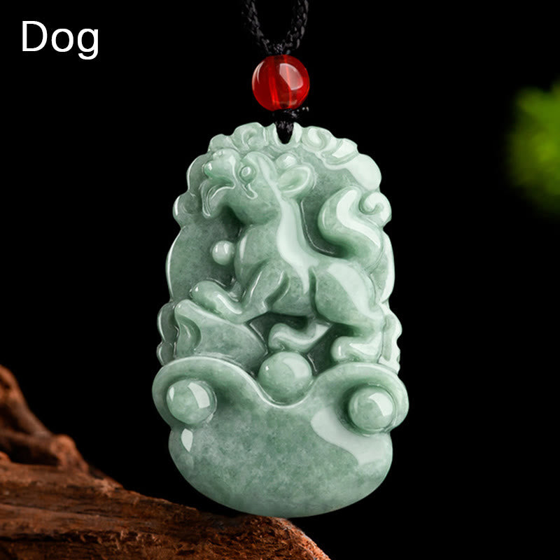 Natural Green Jade 12 Chinese Zodiac Luck Prosperity Necklace Pendant - Image 20