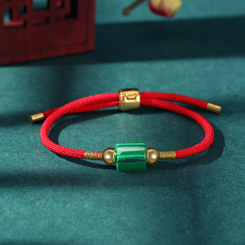 Tibet Handmade Green Aventurine Red Stone Malachite Luck Protection Braided Rope Bracelet - Image 17