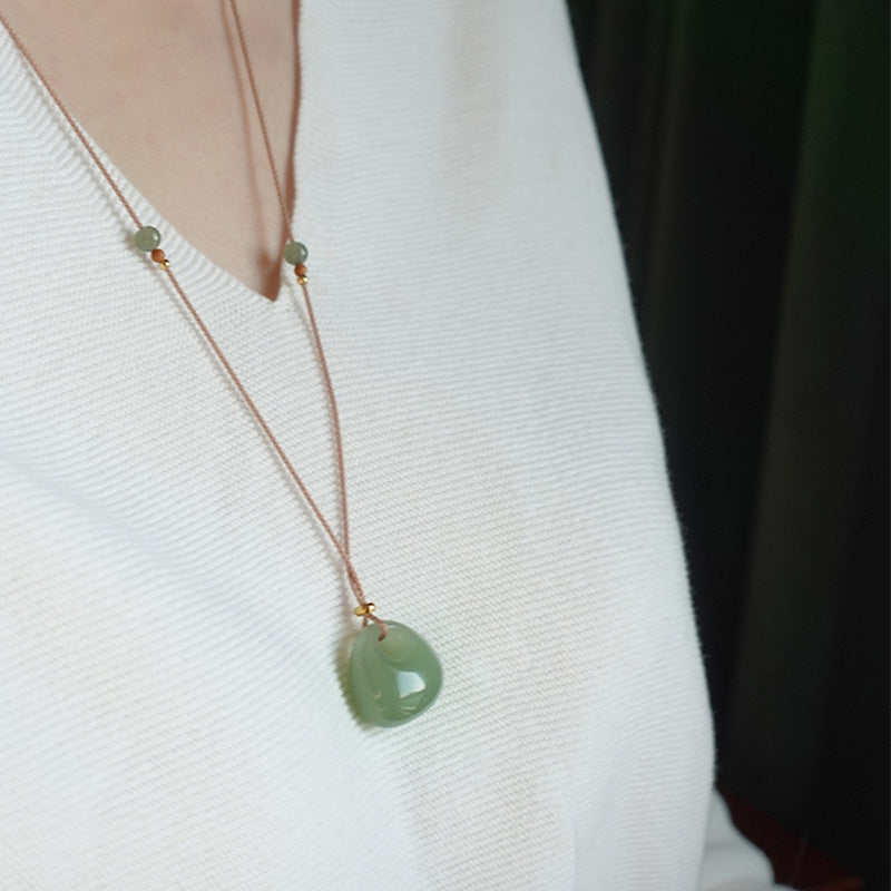 Natural Jade Luck Prosperity Necklace Pendant (Random Color) - Image 6