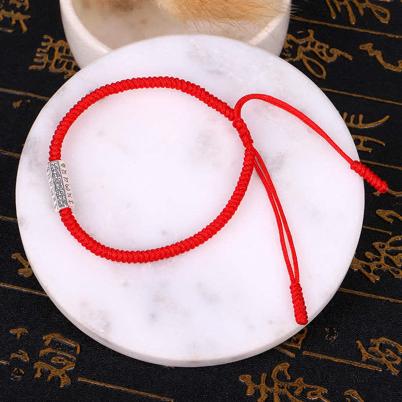 Om Mani Padme Hum Luck Protection Red String Bracelet - Image 3