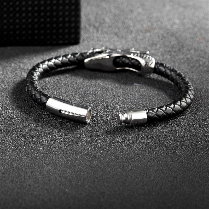 Dragon Leather Titanium Steel Luck Braided Bracelet Bangle (Extra 30% Off | USE CODE: FS30) - Image 4