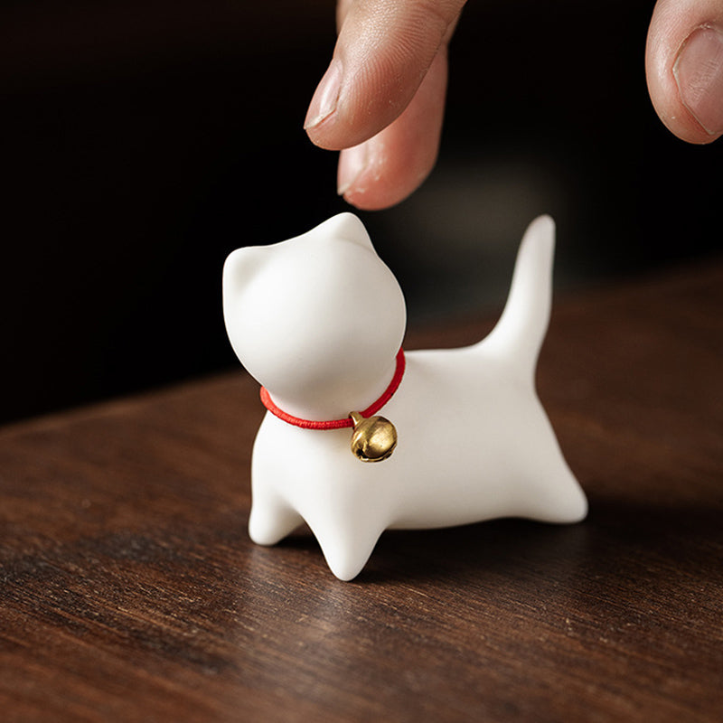 Mini Small Cute Cat Tea Pet Ceramic Home Desk Figurine Decoration - Image 6