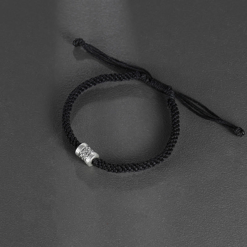 999 Sterling Silver Red String Lucky Cloud Strength Bracelet