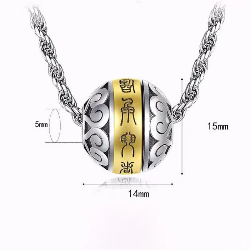 Taoist Nine-Character Mantra Engraved Amulet Balance Necklace Rotatable Pendant - Image 6