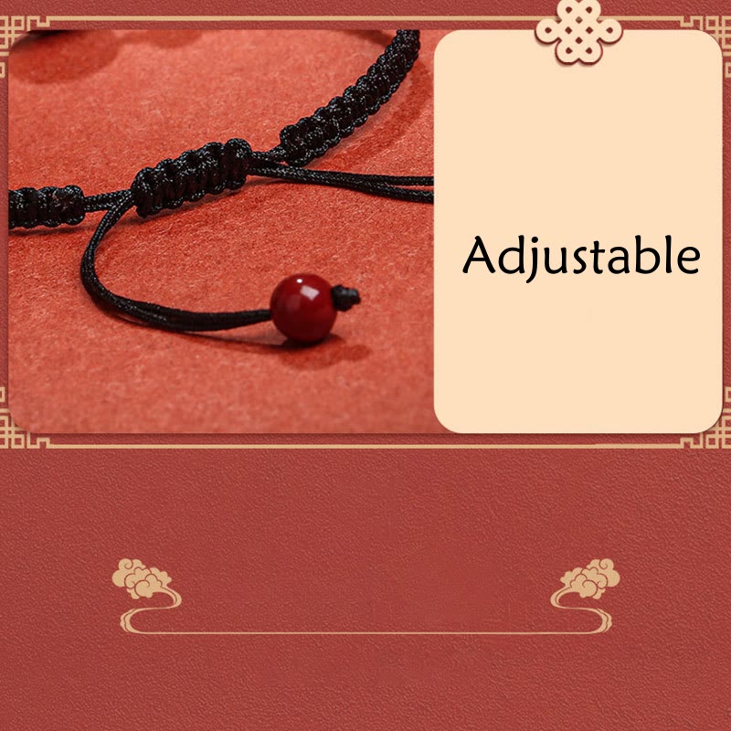 Natural Cinnabar Peace Buckle Blessing String Bracelet - Image 14
