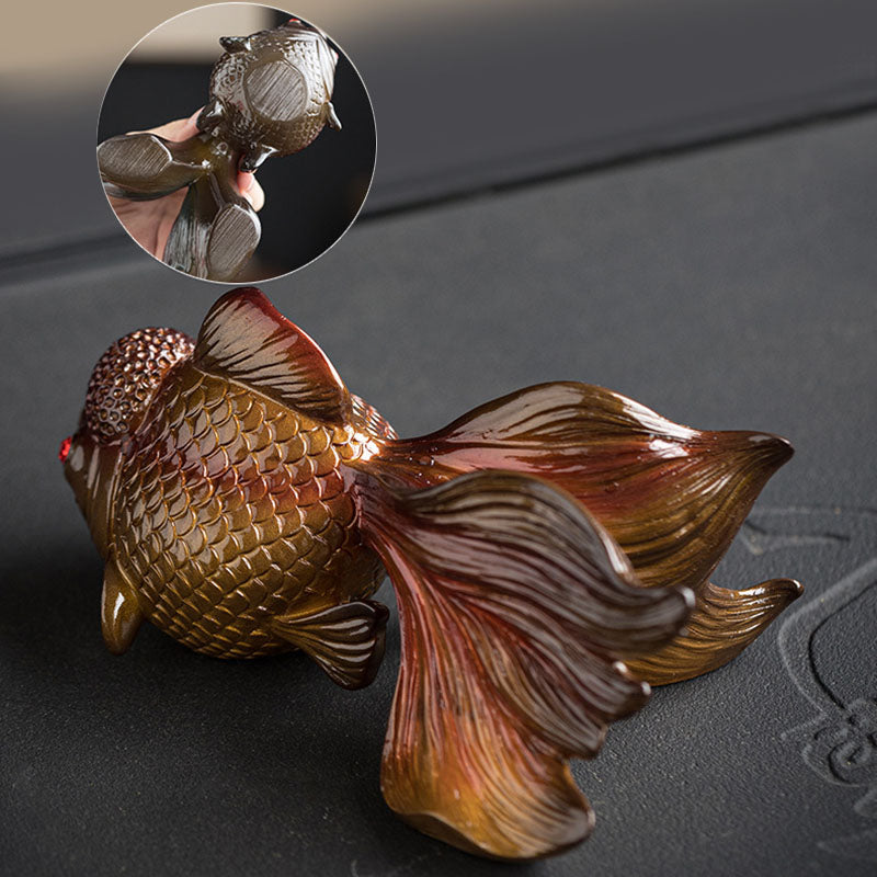Color Changing Koi Fish Resin Tea Pet Wealth Home Figurine Decoration - Image 12