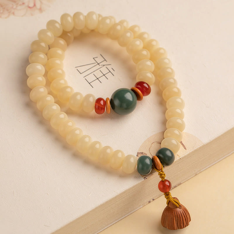 Bodhi Seed Lotus Pod Charm Peace Double Wrap Bracelet - Image 12