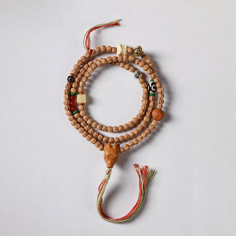 108 Beads Bodhi Seed Red Agate Deer Head Wisdom Mala Bracelet - Image 15