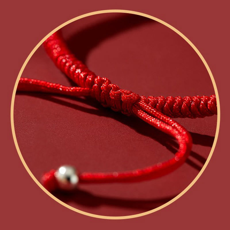 Handmade Lotus Cinnabar Peace Buckle Blessing Braid Bracelet - Image 14