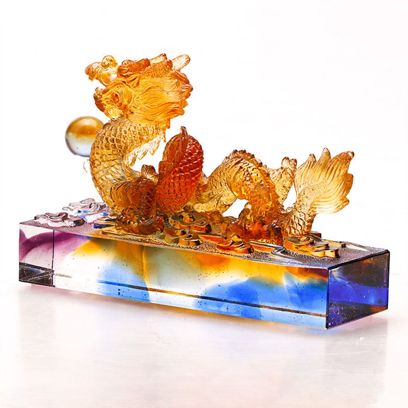Handmade Multicolored Dragon Liuli Crystal Art Piece Protection Home Office Decoration - Image 7