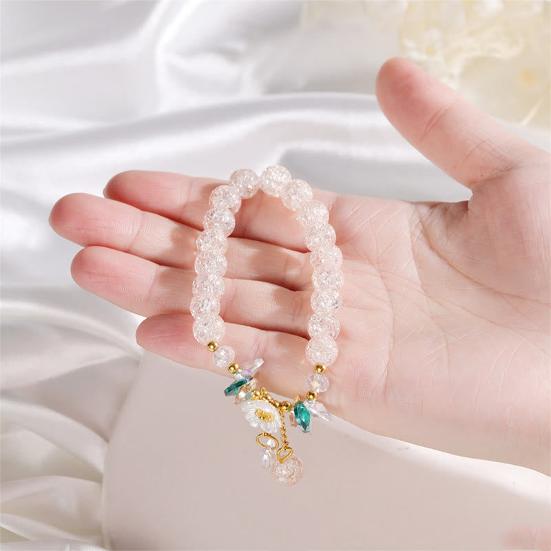 Simple Design Flower Charm Glass Bead Bracelet - Image 10