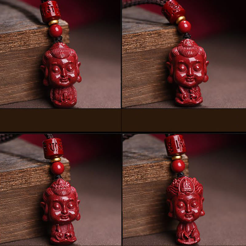 Chinese Zodiac Natal Buddha Natural Cinnabar Amulet Keep Away Evil Spirits Necklace Pendant - Image 22