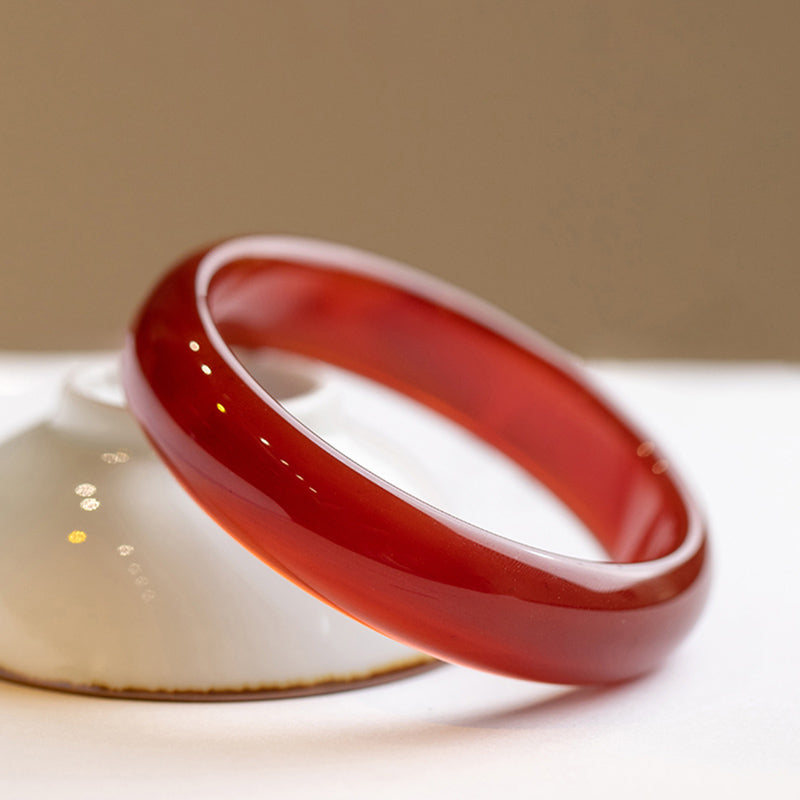 Natural Red Agate Confidence Bracelet Bangle